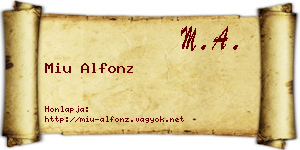 Miu Alfonz névjegykártya